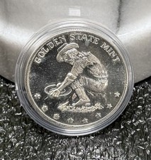 GOLDEN STATE MINT, MINER, 1oz .999 SILVER ART ROUND, WORLD TRADE UNIT! 80.00 per troy oz