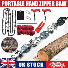 53 inch 68 Teeth Rope Saw High Reach Tree Limb Hand Rope Chain Saw Foldable UK