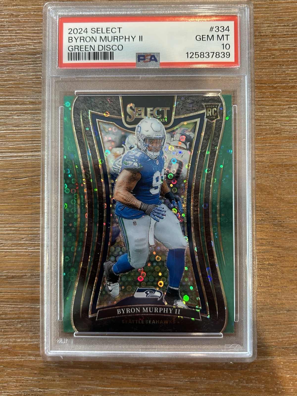 Panini 2024 Select Suite Level Byron Murphy II #334 Green Disco PSA 10 RC 5/5