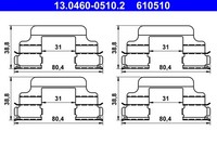 Vorderachse ATE 13.0460-0510.2 ZubehöRsatz, Scheibenbremsbelag FüR Peugeot,Seat,