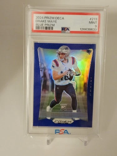 DRAKE MAYE 2024 PRIZM DECA ROOKIE BLUE PRIZM /149 COLOR MATCH PSA 9 MINT