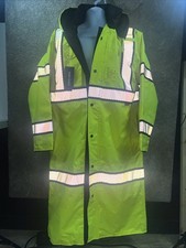 Portwest UH447 L Waterproof Hi Vis Reversible Raincoat Long Trench Safety Jacket