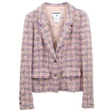 Chanel Single Breasted Tweed Jacket Pink 05P 38 188598