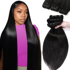 Thick Weft Virgin Remy Human Hair Extensions Sew In Bundles Weave 1-4 Bundles