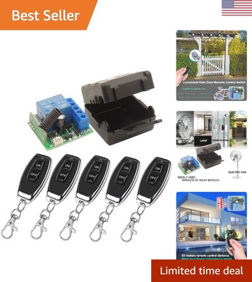 Multi-Function 433Mhz RF Remote Control Switch - Easy Setup with 5 Transmitters