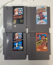 Lot 4 NES Games Super Mario Bros 1 & 2 Donkey Kong Mario/Duck Hunt UNTESTED
