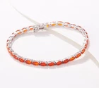 Generation Gems Sterling Silver Oval-Cut Fire Opal Tennis Bracelet, 8"
