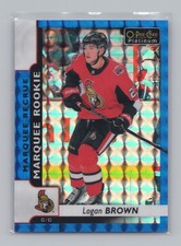 2017-18 O-Pee-Chee Platinum Rookies Logan Brown #167 Royal Blue Cubes /99 (RC)