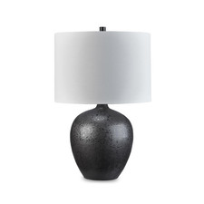 Signature Design By Ashley Ladstow Urban 22.5 Sleek Ceramic Table Lamp Black
