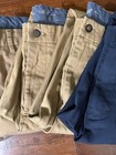 Old Navy Lot  Ultimate Slim 36x32 (3) Khaki (1) Green/Kahki, (1) Blue Pattern — photo 4