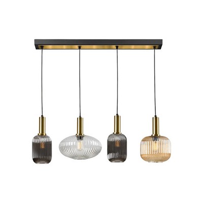 Schuller Valencia Hängeleuchte Pendelleuchte Norma Glas bunt Metall 98 cm 4-flg