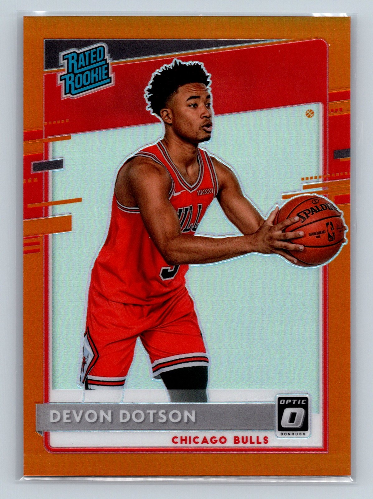 2020-21 Donruss Optic #173 Devon Dotson Orange #/199 Chicago Bulls