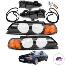 SET Scheinwerfer Gehäuse Blinker Orange OEM+DICHTUNG passt für BMW E39 95-00