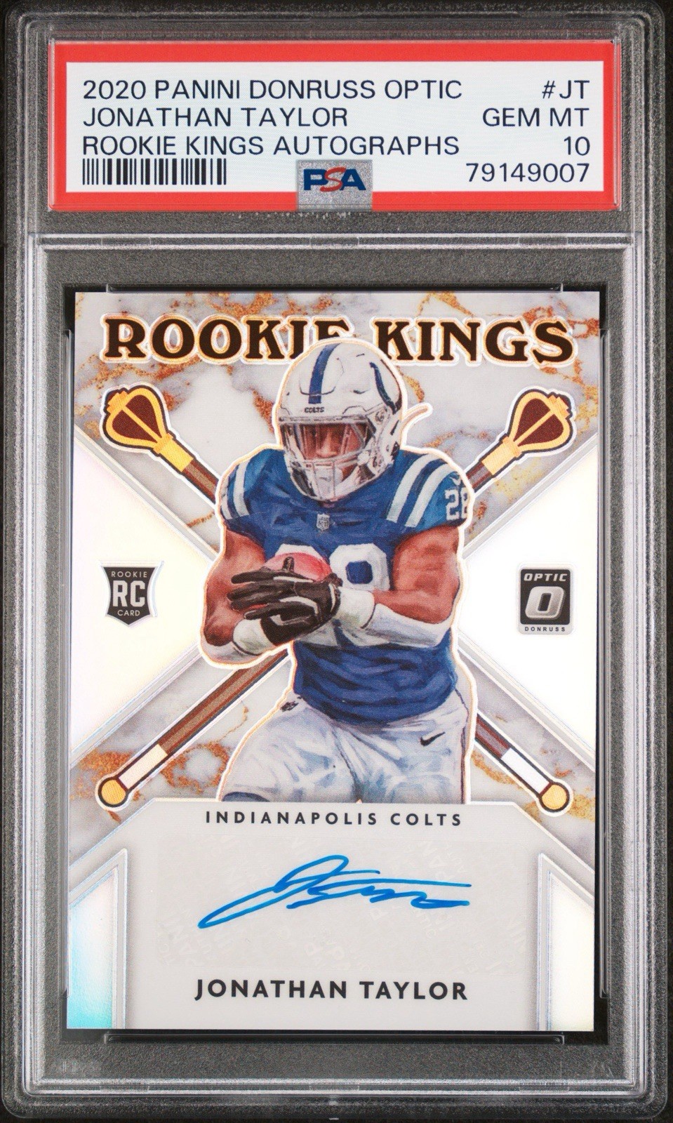 2020 Panini Donruss Optic Jonathan Taylor Rookie Kings Auto /49 PSA 10