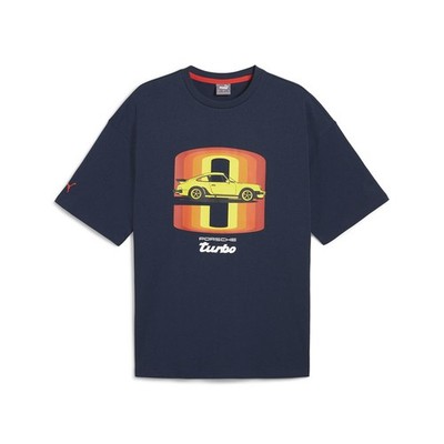 PUMA Porsche Legacy 911 Graphic Crew Neck Short Sleeve T-Shirt Mens Blue Casual