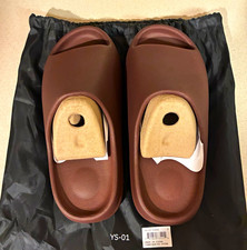 YS-01 FUDGE Brown EVA Slide Sandals Men's US 9 Casual Slip-On Logo Accent