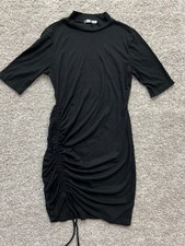 Heart and Hips Women's Dress Size L Black Bodycon Short Sleeve V Neck Stretch