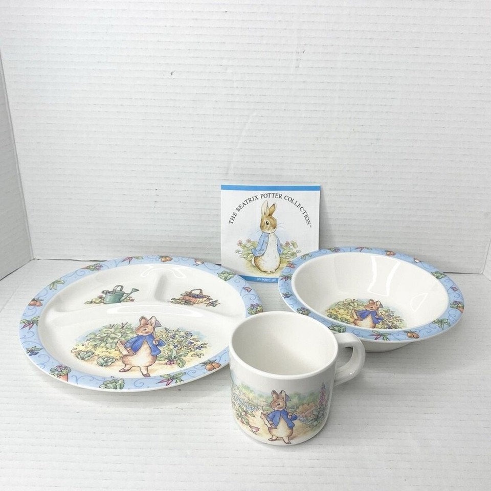 Beatrix Potter Peter Rabbit and Friends 3 Piece Children's Melamine Set ...