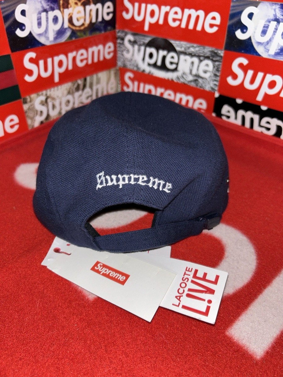 Supreme x Lacoste Piqué Navy Camp Cap SS17 NEW WITH TAGS | eBay