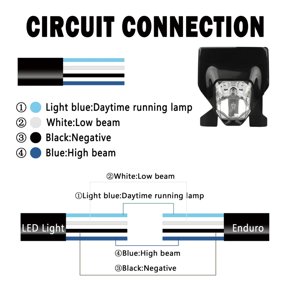 Headlight Assembly Kit For Husqvarna FC FE FX TC TE TX 125 250 300 350 450 501 - Image 3 of 4