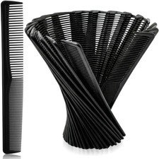 100 Pcs Hair Combs Bulk Black Plastic Pocket Combs 7 Inch Fine and Wide Tooth...