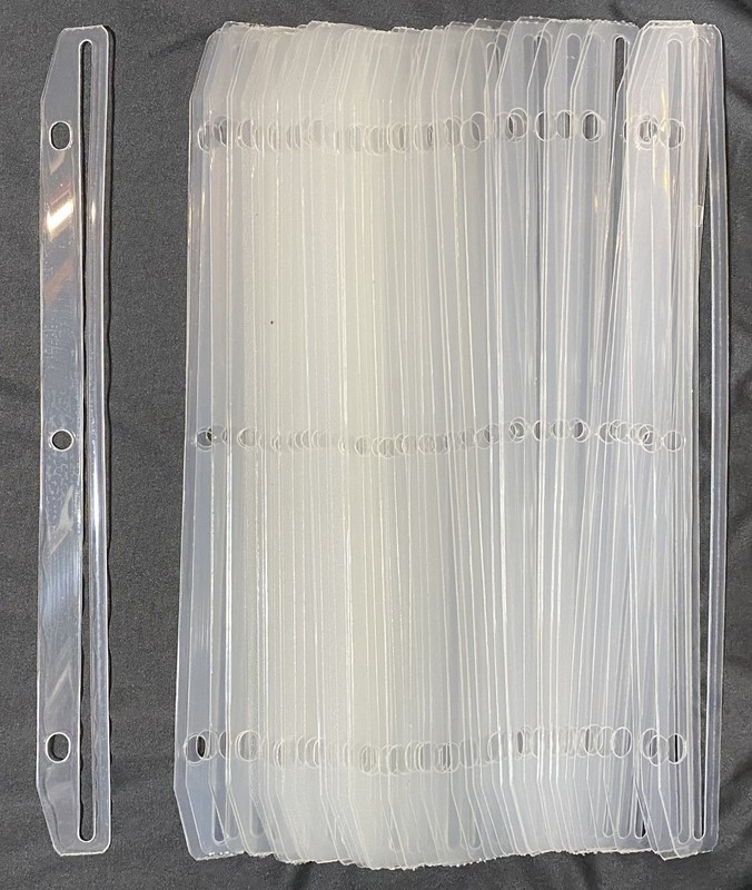 50 Clear Magazine 3 Hole Binder Holders Organizers Strip Plastic Angled Corners