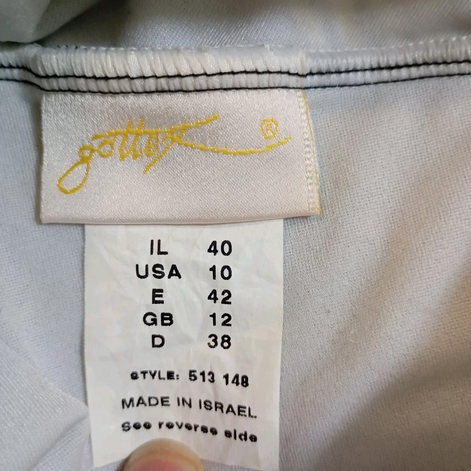 GOTTEX Black Cream One Piece Swimsuit Bathing Suit Size 10 Womens vintage style - Image 2 of 4