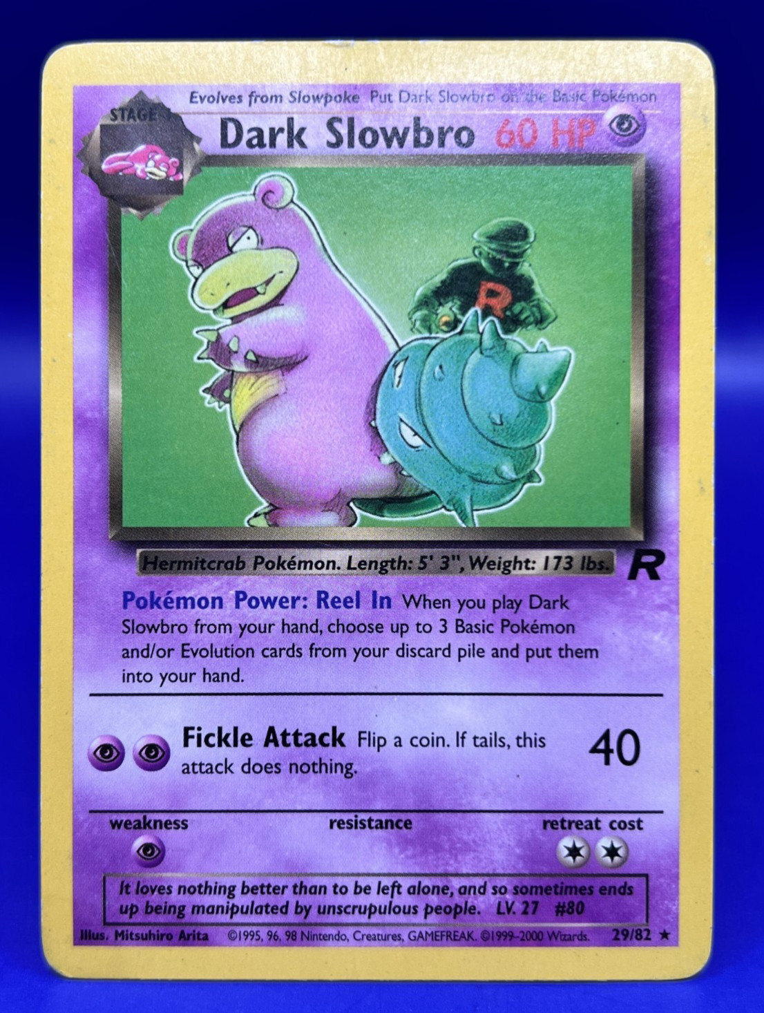 Pokemon Card Dark Slowbro Team Rocket Unlimited Non-Holo Rare 29/82 MP