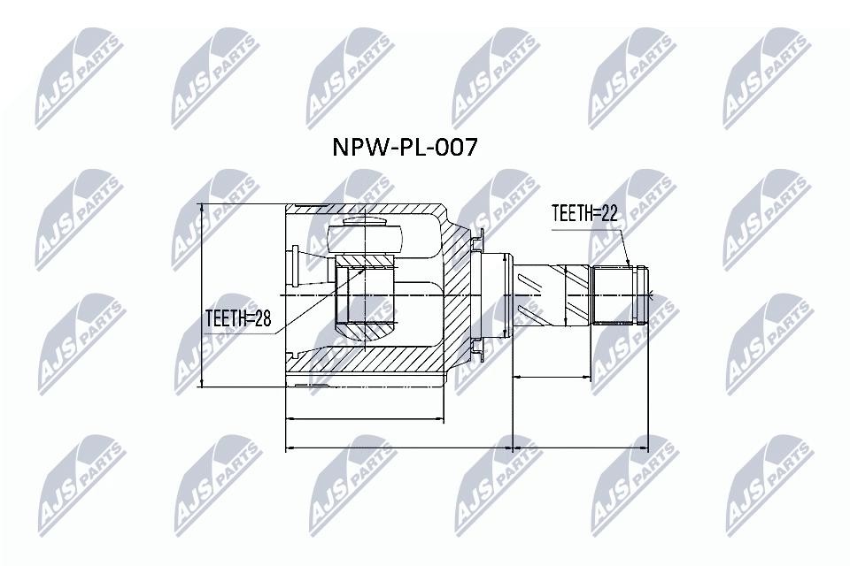 NTY CV Joint Set Drive Shaft NPW-PL-007 For Opel Front Axle Left/Right