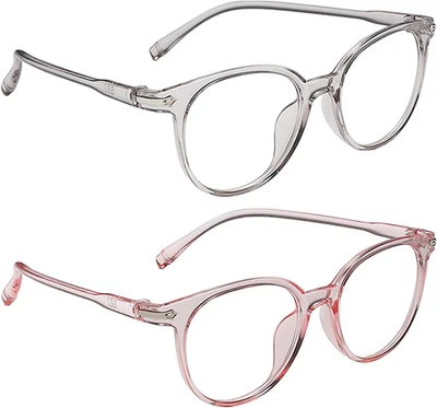 YSDYY 2 Pieces Of Round Frame Glasses, Children'S Glasses, Anti-Blue Light Glass