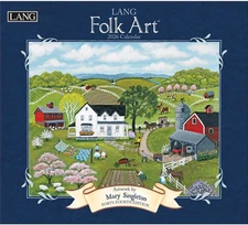 Lang Folk Art 2026 Wall Calendar – 13.4″ × 12″, 12-Month Calendar with Stapled B
