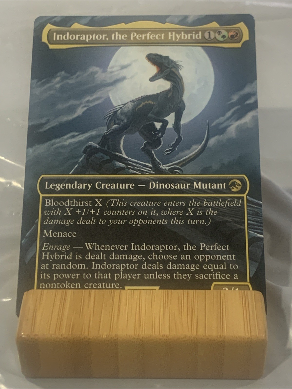 MTG Indoraptor the Perfect Hybrid Borderless REX 015 Near Mint Magic Card