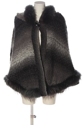 LUBERT DE COLOGNE Cape Damen Jacke grau-hellgrau-schwarz Casual-Look