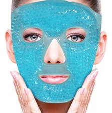 Cold Face Eye Mask Ice Pack Reduce Facial Puff, Dark Circles, Gel Beads Hot Heat