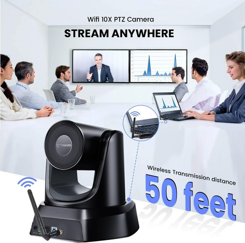 TONGVEO 5.8GHz Wireless Conference Room Webcam, Church Live Streaming - 第 6/8 張圖片