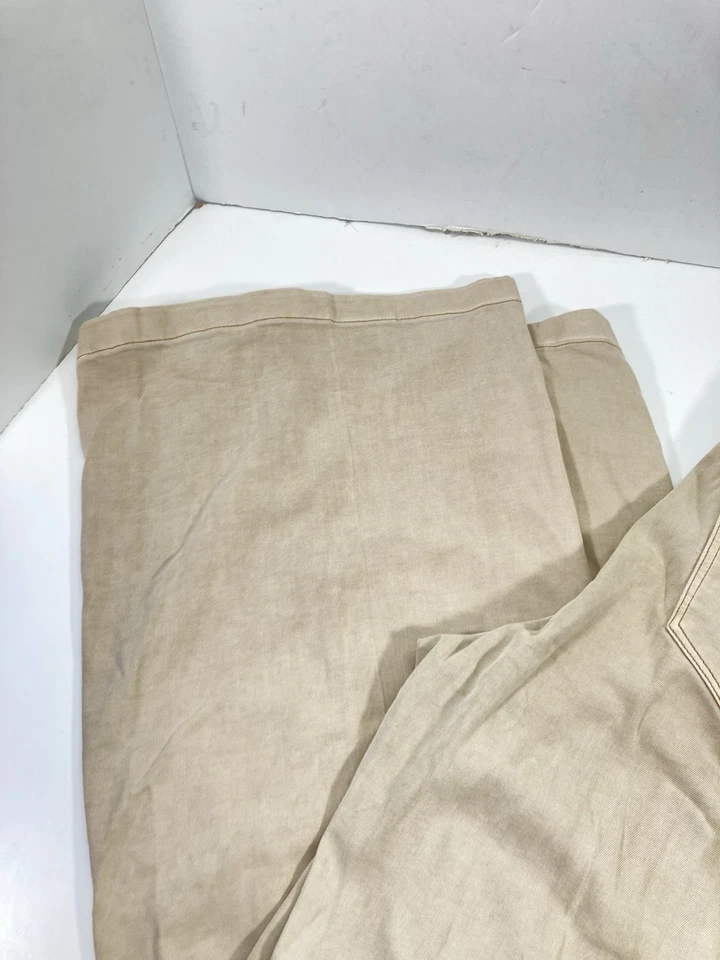 Pantalones de pierna ancha White House Black Market para mujer talla 10 34X31 beige plata conchos Foto 4 de 4