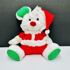 Fisher Price Puffalumps Christmas Mouse 12 Red Santa Suit Green Dots 1991