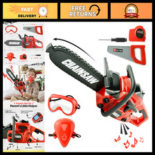 Realistic Toy Chainsaw for Kids - Rotatable Safe Chain, Gardening Tool Set, Ages