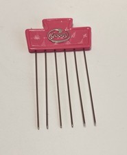 Vintage 80s Goody Hair Pick Comb Tease Lift Metal Purse Travel Pink 3.5