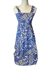 Zara the Kandy Dress Printed Poplin Midi Smocked CottageCore Beachy Floral Sz M