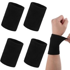 2 Pairs Compression Wristbands Brace Wrist Carpal Tunnel Wraps Large, black