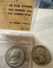 (2) 1935-, 1932- 25c Washington Quarter 90% Silver In Capsules To Keep Preserved