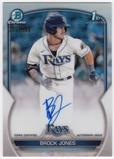 2023 Bowman Chrome Prospect Auto Refractor BROCK JONES #CPA-BJ #399/499 Rays 1st
