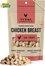 Vital Essentials Chicken Breast Dog Treats, 2.1 Oz | Freeze-Dried Raw | Single I