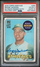 1969 Reggie Jackson Rookie AUTO PSA 10 #/10 RC #260 2018 Topps Heritage Buyback