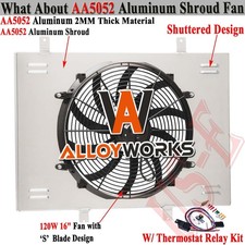 Aluminium Shroud Electric Fan Fit 99-2003 Dodge Ram 1500 2500 3500 3.9 5.2l5.9l