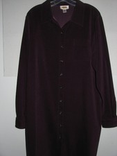 Womens Talbots Shirt Dress Size 18 Purple Aubergine Microfiber Long Sleeves EUC!