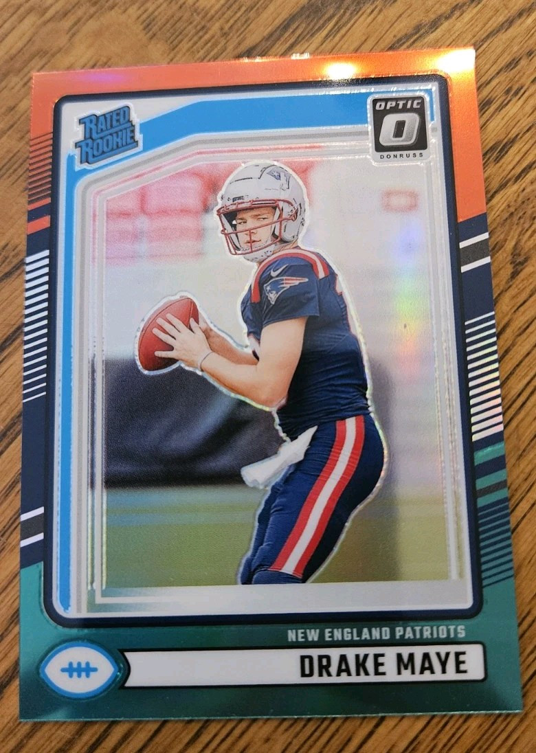 2024 Donruss Drake Maye Red/Green Holo Optic Preview NEW England Patriots SSP