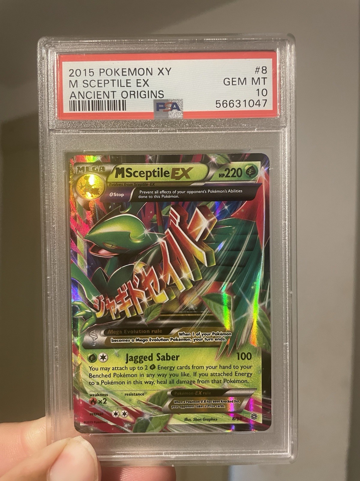 PSA 10 GEM MINT M Sceptile Ex 2015 Xy Ancient Origins 8/98 Pokemon Card
