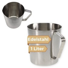 Messbecher Edelstahl 1l Cocktail Meßbecher Litermaß spülmaschinenfest 1000 ML